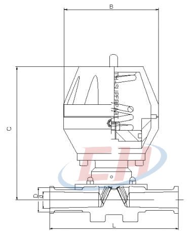 氣動衛生級隔膜閥結構圖